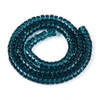 Glass Rondelle, Transparent Teal, One 3x6mm Strand, 14~15 inches