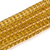 Glass Rondelle, Transparent Gold, One 4x8mm Strand, 14~15 inches