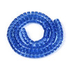 Glass Rondelle, Transparent Blue, One 4x8mm Strand, 14~15 inches