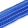 Glass Heishi, Transparent Blue, One 4x8mm Strand, 14~15 inches