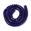 Glass Heishi, Transparent Dark Blue, One 4x8mm Strand, 14~15 inches