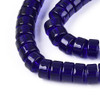 Glass Rondelle, Transparent Dark Blue, One 4x8mm Strand, 14~15 inches
