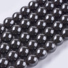 Hematite, Synthetic, Smooth Round, Magnetic, Grade A, One 10mm Strand