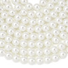 Glass Pearls, White, 8mm, One 15in Strand