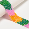Cubic Zirconia, Tricolor, Dyed, Lab-Created, Faceted Rondelle, One 2x3mm Strand