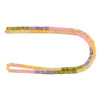 Cubic Zirconia, Multicolor, Dyed, Lab-Created, Faceted Rondelle, One 2x3mm Strand