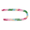 Cubic Zirconia, Multicolor, Dyed, Lab-Created, Faceted Rondelle, One 2x3mm Strand