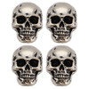 Shank Button, Skull, 25x18x14mm, Antique Silver Plated Metal Alloy, 4 PCS