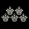 Bling Charm, Rhinestone, Tiara, 18mm, Metal Alloy, 5 PCS