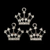 Bling Charm, Rhinestone, Tiara, 20x17mm, Metal Alloy, 3 PCS