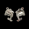 Bling Charm, Rhinestone, Dolphin, 23x16mm, Metal Alloy, 4 PCS