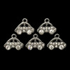 Bling Charm, Rhinestone, Car, 16x13mm, Metal Alloy, 5 PCS