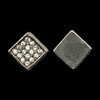 Bling Bead, Rhinestone, Rhombus, 13.5mm, Metal Alloy, 4 PCS