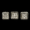 Bling Bead, Rhinestone, Cube, 8mm, Metal Alloy, 3 PCS