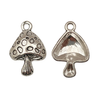 Mushroom Charm, 17x25x5mm, Antique Silver Plated Metal Alloy, approx. 8 PCS