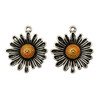 Flower Pendant, 25x28mm, Antique Silver Plated Metal Alloy, 3 PCS