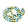 Hematite, Synthetic, Non-Magnetic, Heart, Green Plated, One 6mm Strand