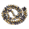 Faceted Rondelle, Glass, Gold & Pink AB, 8x5mm, One 22in Strand