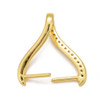 Pinch Bail, Side-to-Side, 18x20mm, Brass Core, Golden, Cubic Zirconia, 2 PCS