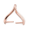 Pinch Bail, Side-to-Side, 18x20mm, Brass Core, Rose Gold, Cubic Zirconia, 2 PCS