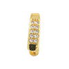 Pinch Bail, 13x8x4mm, Brass Core, Golden, Cubic Zirconia, 2 PCS