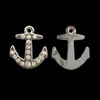 Bling Charm, Rhinestone, Anchor, 20x23mm, Metal Alloy, 4 PCS