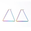 Ear Wire, Triangle, 66x58mm, 12 gauge, Stainless Steel, Rainbow, 1 Pair
