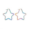 Ear Wire, Star, 46mm, 12 gauge, Stainless Steel, Rainbow, 1 Pair
