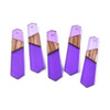 Wood & Resin, Pendant, Arrow, Purple, 49x12mm, 2 PCS