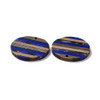 Wood & Resin, Pendant, Round, Blue & Black, 30mm, 2 PCS