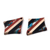 Wood & Resin, Pendant, Quadrilateral, Turquoise & Black, 33x27mm, 2 PCS