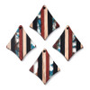 Wood & Resin, Pendant, Quadrilateral, Turquoise & Black, 33x27mm, 2 PCS