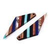 Wood & Resin, Pendant, Triangle, Black & Blue, Gold Foil, 52x14mm, 2 PCS