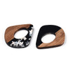 Wood & Resin, Pendant, Teardrop, Silver Confetti, 32x28mm, 2 PCS