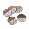 Wood & Resin, Pendant, Round, Flower Pattern, 35mm, 2 PCS