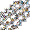 Faceted Drop, Top-Drilled, Glass, Rainbow Plated, 8x6mm, 30 PCS