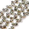 Faceted Drop, Top-Drilled, Glass, Grey Plated, 8x6mm, 30 PCS