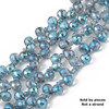 Faceted Drop, Top-Drilled, Glass, Blue Plated, 8x6mm, 30 PCS