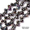 Faceted Drop, Top-Drilled, Glass, Black & Pink AB, 8x6mm, 30 PCS