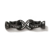 Fold Over Clasp, Infinity, 28mm, Brass Core, Black, Cubic Zirconia, 1 Set