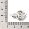 Fold Over Clasp, Moon, 26x15mm, Brass, Platinum Plated, Cubic Zirconia, 1 Set