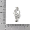 Lobster Claw Clasp, 17x11mm, Brass, Platinum Plated, Cubic Zirconia, 1 PC