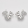Squirrel Charm, Double Sided, 21x3.5mm, Antique Silver Plated Metal Alloy, 25 PCS