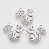 Squirrel Charm, Double Sided, 21x3.5mm, Antique Silver Plated Metal Alloy, 25 PCS