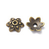 Bead Cap, Flower, 9x3mm, Antique Bronze Plated, Metal Alloy, approx. 65 PCS