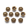 Bead Cap, Flower, 9x3mm, Antique Bronze Plated, Metal Alloy, approx. 50 PCS