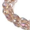 Faceted Drop, Glass, Champagne AB, 8x6mm, One 20in Strand