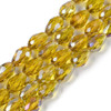 Faceted Drop, Glass, Goldenrod AB, 8x6mm, One 20in Strand