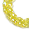 Faceted Drop, Glass, Yellow AB, 8x6mm, One 20in Strand