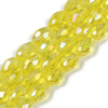 Faceted Drop, Glass, Yellow AB, 8x6mm, One 20in Strand